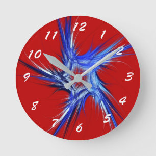 Horloge Ronde 12 Number Choices to Choose From Blue Star Clock