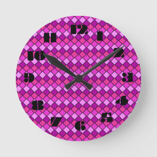 Horloge Ronde 12 Number Choices to Choose From Pink Clock
