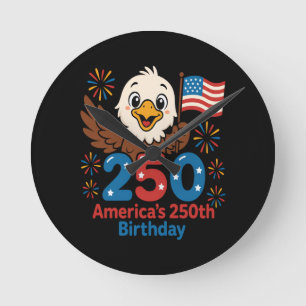 Horloge Ronde 250e anniversaire d'Amérique - Drapeau américain 2