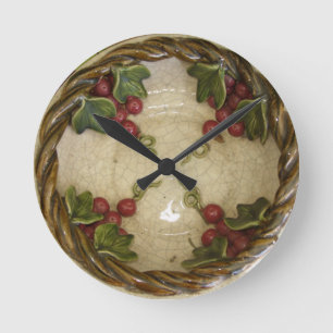 Horloge Ronde 3D look grapes bowl wall clock