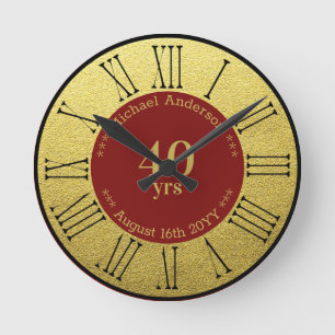 Horloge Ronde 40 ans Cadeau de retraite ou d'anniversaire person