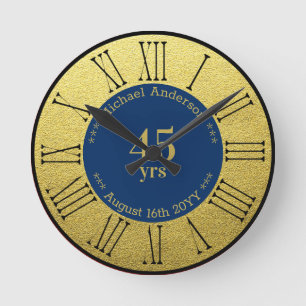 Horloge Ronde 45 ans Cadeau personnalisé de retraite ou d'annive