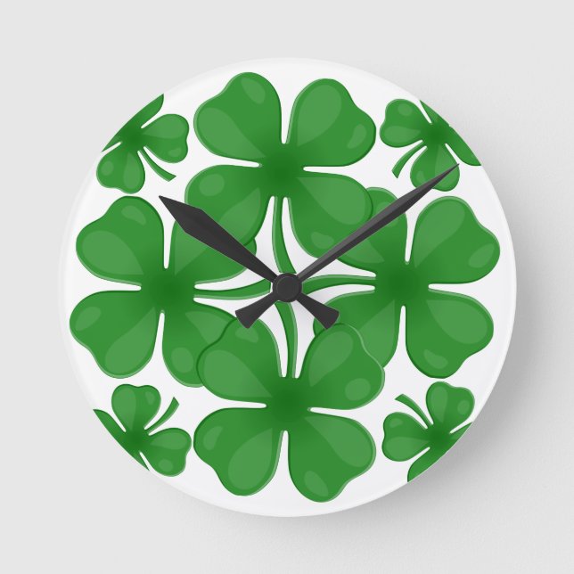 Horloge Ronde 4 feuilles de trèfle (Recto)
