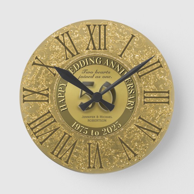 Horloge Ronde 50e anniversaire du Mariage d'or (Recto)