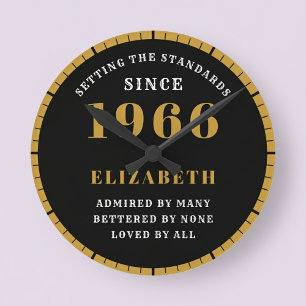 Horloge Ronde 60e anniversaire Né en 1966 Noir Or