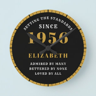 Horloge Ronde 70e anniversaire Né en 1956 Noir Or