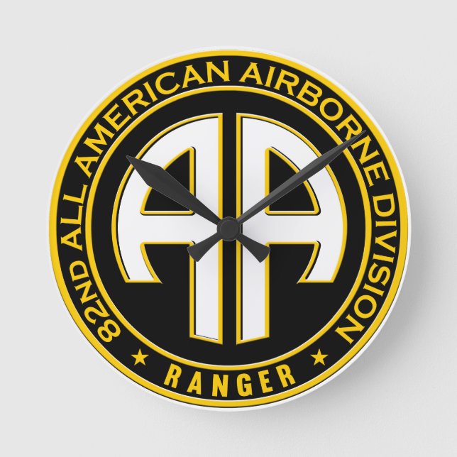 Horloge Ronde 82e Patch Décontracté des Rangers aéroportés améri (Recto)