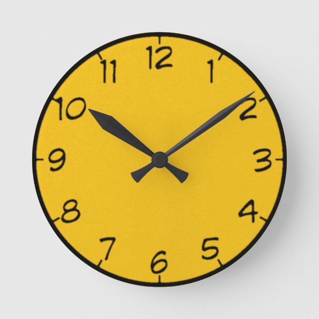 Horloge Ronde 8 Shades de Yellow Clock (Recto)