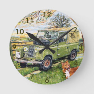 Horloge Ronde 8" Wall Clock "FARM" Design