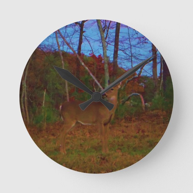 Horloge Ronde A Deer : Gold Red Green et Blue (Recto)