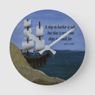 Horloge Ronde À quoi servent les navires pour le collage de tiss