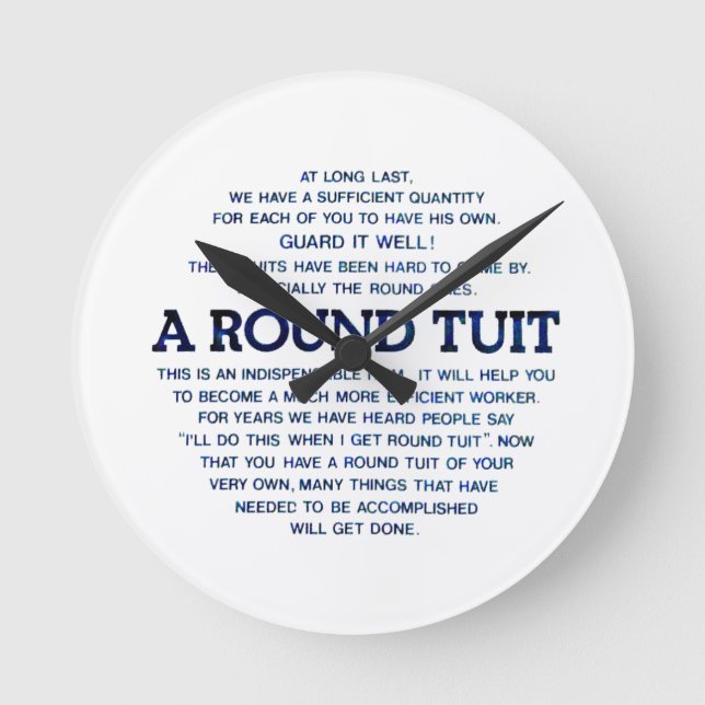 Horloge Ronde A Round Tuit (Recto)