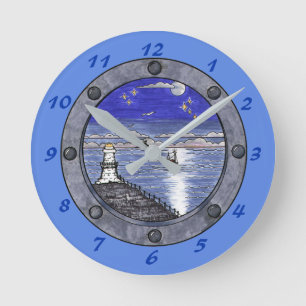 Horloge Ronde À travers l'horloge murale des hublots