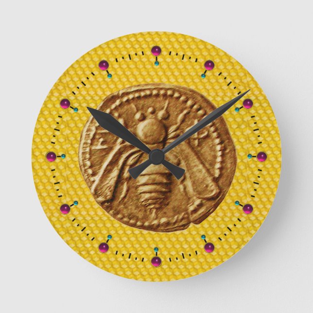 HORLOGE RONDE ABEILLE DE MIEL, APICULTEUR (Recto)