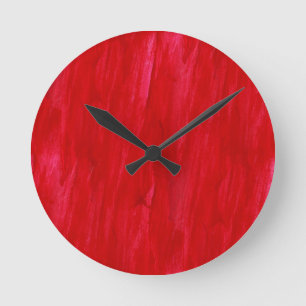 Horloge Ronde Abrégé sur et aquarelle sans couture rouges