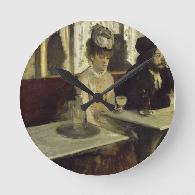 Horloge Ronde Absinthe Drinker ou L'Absinthe by Edgar Degas (Recto)