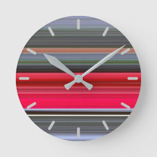 Horloge Ronde Abstract #1: Red and Grey