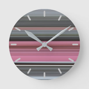 Horloge Ronde Abstract #1: Rose et grey