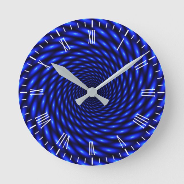 Horloge Ronde Abstract Blue Pattern (Recto)