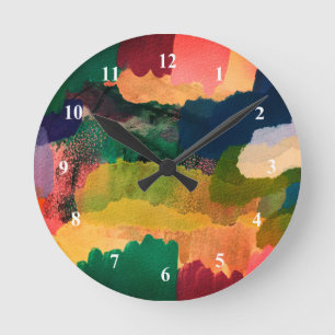 Horloge Ronde Abstrait coloré