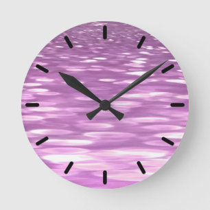 Horloge Ronde Abstrait n° 3 : Lilac Shimmer