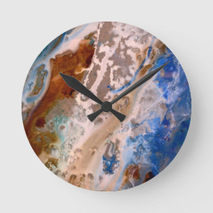 Horloge Ronde Abstrait plage de sable motif motif en mousse d'ea