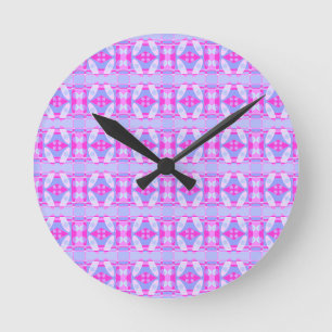 Horloge Ronde Abstrait surf Hot rose violet