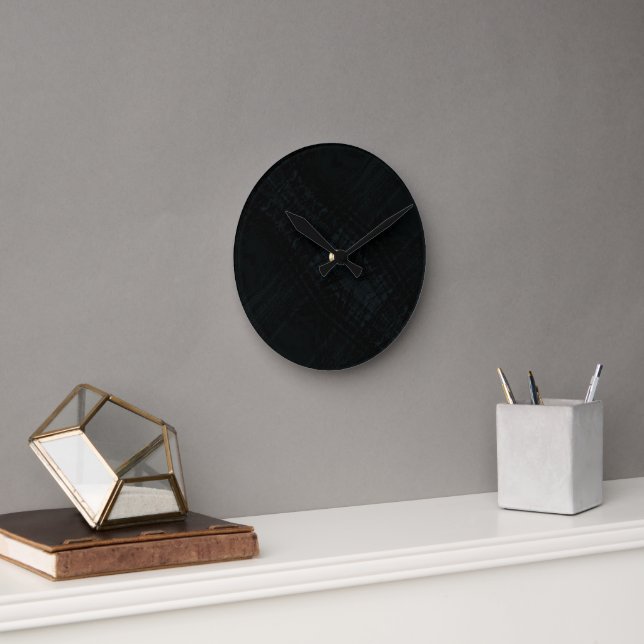 Horloge Ronde Acceptation | Texture foncée Shibori (Bureau)