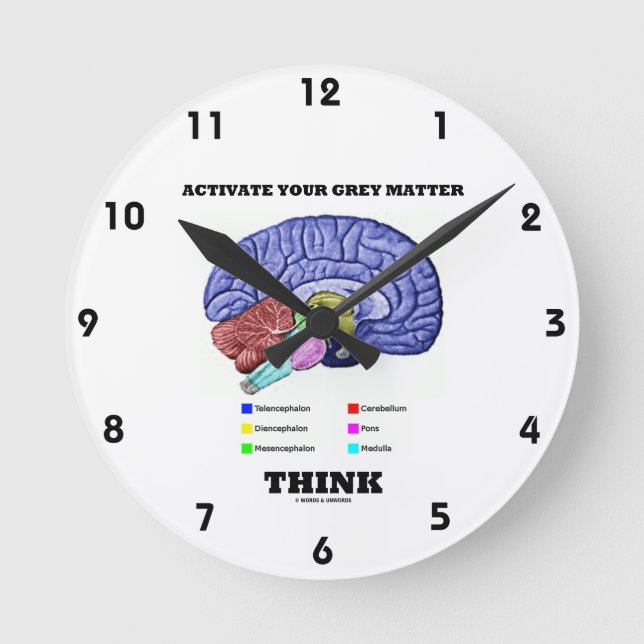 Horloge Ronde Activez votre réflexion sur la matière grise (Cerv (Recto)