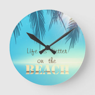 Horloge Ronde Adorable Beach Palm