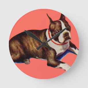Horloge Ronde adorable Boston terrier