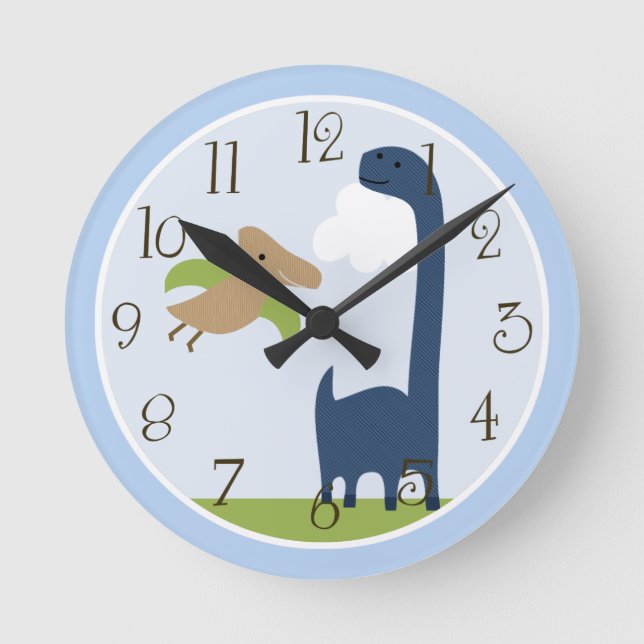 Horloge Ronde Adorable Dinosaur (Recto)