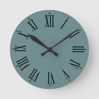 Horloge Ronde Aegean Turquoise Matte Finition Moderne Contempora