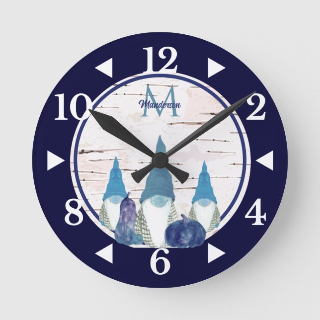 Horloge Ronde Affaire Gnome Navy Dusty Blue Pumkin (Recto)