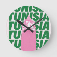 Affiche de l'horloge rétro Tunisie | Inspiration d