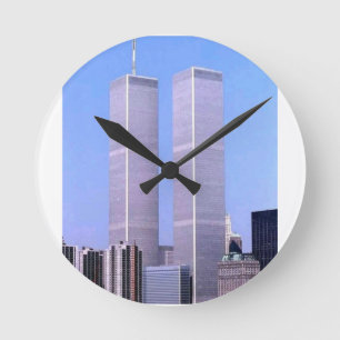 Horloge Ronde Affiche Vintage World Trade Center Twin Towers NYC