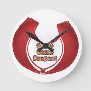 Horloge Ronde Afficher un peu de respect Imprimé