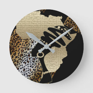 Horloge Ronde Africa In Gold