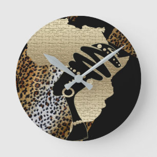 Horloge Ronde Afrique en or, logo