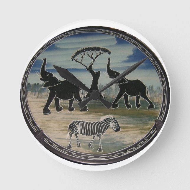 Horloge Ronde Afrique Kenya Belle faune élégante (Recto)