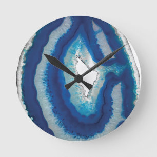 Horloge Ronde Agate bleue
