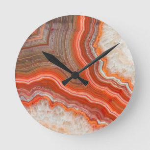 Horloge Ronde Agate orange