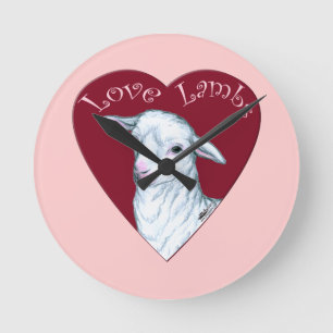 Horloge Ronde Agneaux d'amour