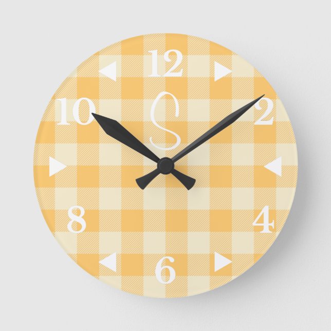 Horloge Ronde Agritourisme Monogram Light Orange Crem Plaid (Recto)