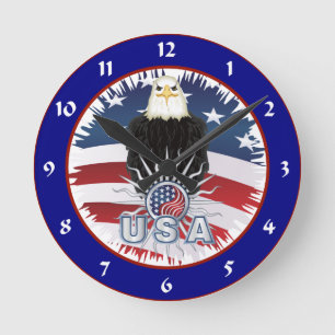 Horloge Ronde aigle américain
