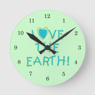 Horloge Ronde Aimez la terre ambiante