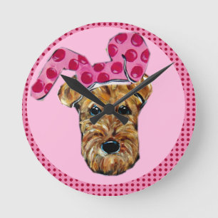 HORLOGE RONDE AIRDALE TERRIER