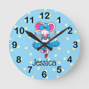 Horloge Ronde ajouter le nom - jolie fille ballerina