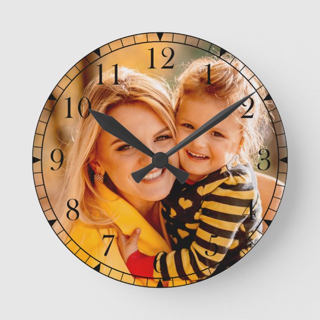 Horloge Ronde Ajouter votre propre photo | MODÈLE (Recto)