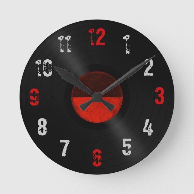 Horloge Ronde Album de disque de vinyle rétro (Recto)